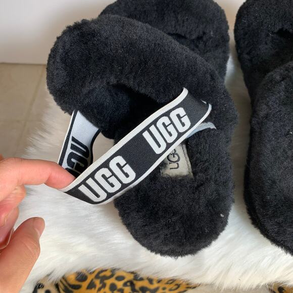 UGG Oh Yeah double strap flat sandals in black Size 9 - Picture 10 of 14